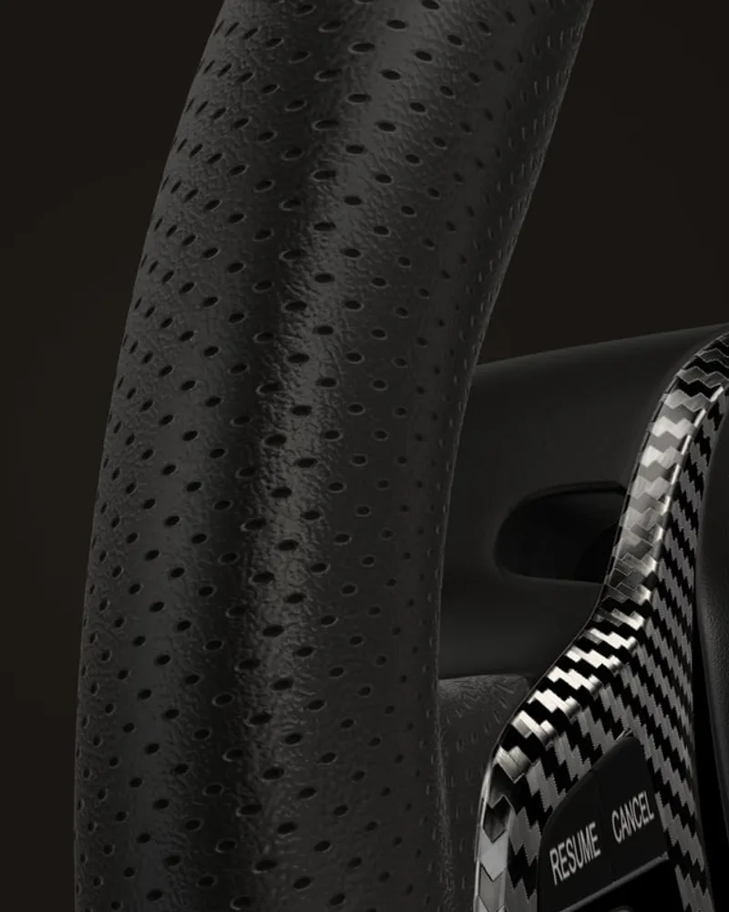 Nappa leather on the rim of one of our wheels, render